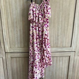 Misa Sabella dress- Vibrant Floral Ruffle Maxi Dress